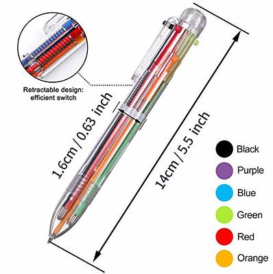  AnutriON 20 Pack Multicolor Ballpoint Pen 0.5mm 6-in-1 Colored  Pens Fine Point, Retractable Ballpoint Pens Bulk, Multi Colored Pens in One,  Multicolored Pens for Kids Nursing Party Gift : Office Products