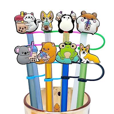 Kleeblatt Animal Straw Covers Cap, 8pcs Cute Silicone Straws Tips