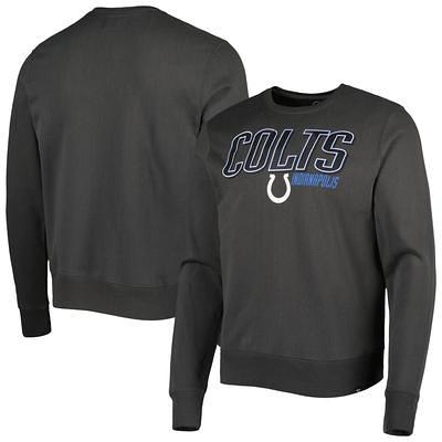 Men's Antigua Heather Gray Indianapolis Colts Victory Chenille Pullover Sweatshirt Size: Small