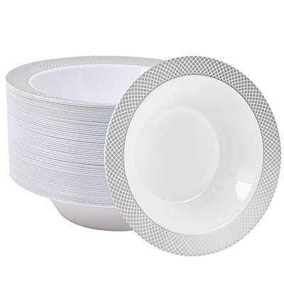 12 oz Silver Plastic Bowls (50)