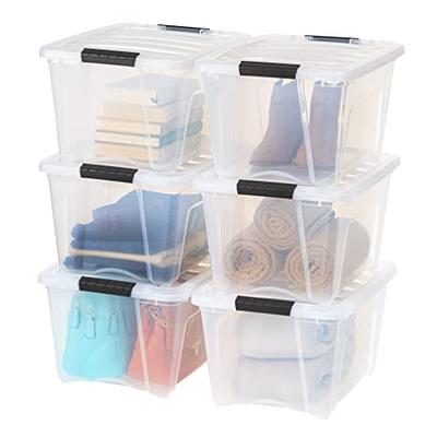 IRIS USA 14.5 Quart Plastic Storage Bin Tote Organizing Container with  Latching Lid, Stackable and Nestable, Clear, 4 Pack