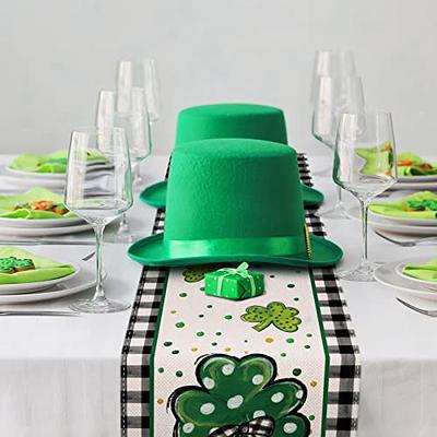 ARTSHOWING St. Patrick's Day Table Runner Party Supplies Fabric Decorations for Wedding Birthday Baby Shower 13x70inch Traditional Shamrock Irish