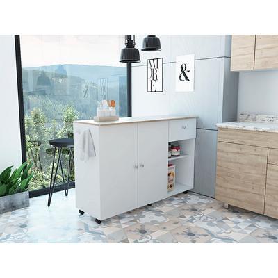 46.5'' Accent Wood Grain Kitchen Pantry with Doors