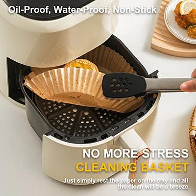 Air Fryer Disposable Paper Liner,Air Fryer Liners,100PCS 6.3 inch Air Fryer  Paper Liners, Non-Stick Air Fryer Parchment Liners,Waterproof,Oil