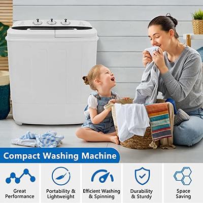 ROVSUN 15LBS Portable Washing Machine, Electric Twin Tub Washer with  Washer(9lbs) & Spiner(6lbs) & Pump Draining, Great for Home RV Camping Dorm  College Apartment (white & black) - Yahoo Shopping