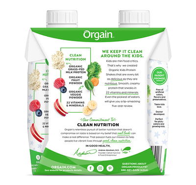 Orgain Healthy Kids Organic Nutritional Shake, Vanilla - 12 pack, 8.25 fl oz cartons