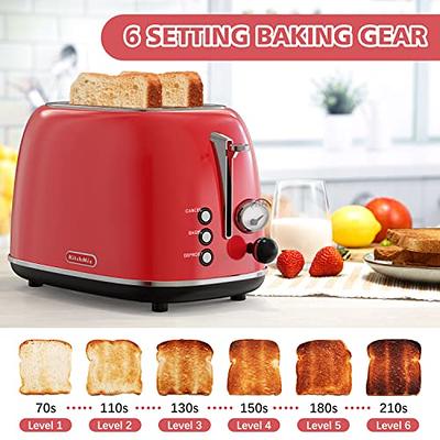 BUYDEEM DT640 4-Slice Toaster, Extra Wide Slots, Retro Stainless *Small  Issue*