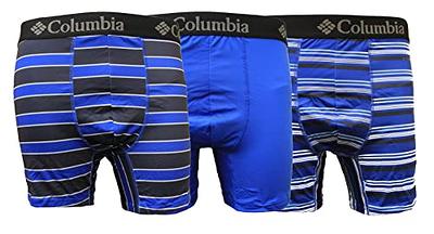 Columbia Men's Printed Polyester Stretch Solid Boxer Brief 3 Pair
