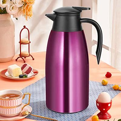 61 Oz Thermal Coffee Carafe,1.8L Stainless Steel Thermos Carafe,Double Wall  Insulated Coffee Server,Fully Sealed Coffee Thermos Dispenser Keep Hot 12