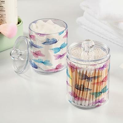 Bathroom Storage Containers Clear Plastic Apothecary Jars With Lids For  Organizing Cotton Ball, Cotton Swab, Cotton Round Pads(2pcs, Transparent