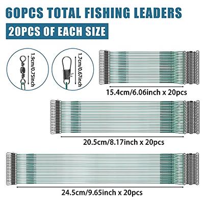 60pcs Fishing Leaders,14.7cm/20cm/24.7cm Stainless Steel Leader Line Wire  Heavy Fishing Wire Leader with Barrel Swivel Duo Lock Snaps Connecting  Fishing Tackle Lure or Hook Green - Yahoo Shopping