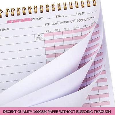 EPEWIZD Fitness Journal Hardcover Workout Planner 6- Month Undated Workout  Log Book Home Gym Accessories for Women and Man-Gray
