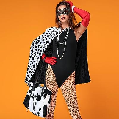 Shinymoon 9 Pcs Halloween Dalmatian Costume Set Black and White