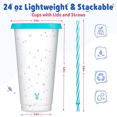 Color Changing Cups with Lids and Straws 12 OZ - Meoky