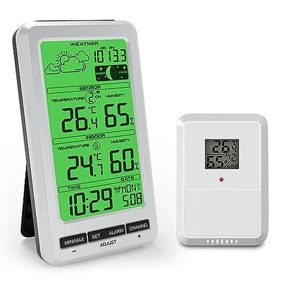 KALEVOL Weather Station Indoor Outdoor Thermometer Wireless Color Display  Dig