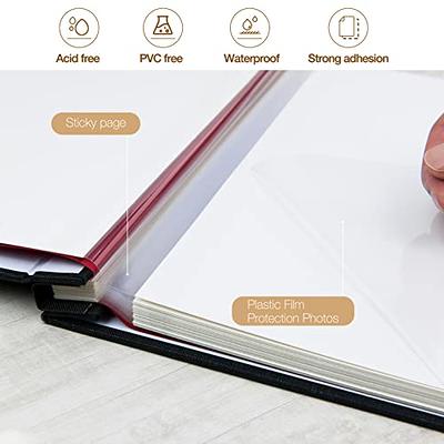 Spbapr Large Photo Album Self Adhesive 60 Pages Linen cover DIY Magnetic  Scrapbook album with A Metal Pen Hold 3x5 4x6 5