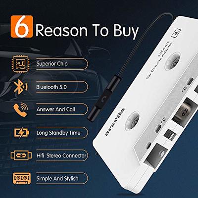 Dioche Car Cassette Player, Car Stereo Cassette Tape Adapter CD MD MP3 MP4  Player to 3.5mm Aux Audio for Mobile Phone, Tablet, MP3 Player, car Stereo