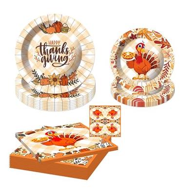 200 Pcs Christmas Disposable Dinnerware Set, Paper Plates Napkins