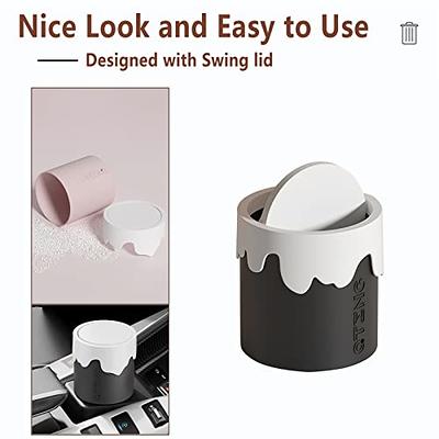 1pc Pink Desktop Shaking Lid Mini Trash Can For Living Room Coffee