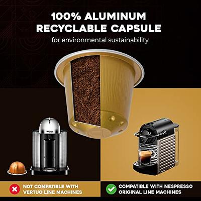 MUST, 100 Coffee Capsules in 100% Recyclable Aluminum, Ristretto Blend  Intensity 7/8, 10 Packs of 10 Capsules, Compatible with Nespresso Machine,  Made