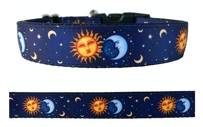  waaag Pet, Moons Stars Suns Dog Collar Cat Collar, Multiple  Designs Crescent Celestial Dog Cat Collar Leash Harness : Pet Supplies