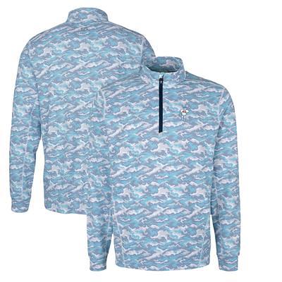 Men's Seattle Seahawks Cutter & Buck Charcoal Throwback Logo Traverse Camo  Print Stretch Quarter-Zip Pullover Top