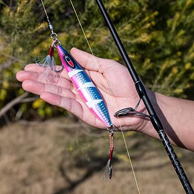 Goture Glow Slow Pitch Jigs with Portable Jig Bag, Double Assist