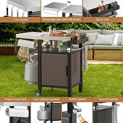 Portable Outdoor Table and Storage Cabinet