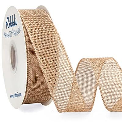FirstKitchen Burlap Ribbon 3 inch Wide, 11Yards Natural Burlap Ribbons,  Thick and Wide Natural Ribbon, Rustic Burlap Ribbon for Gift Wrapping, Arts