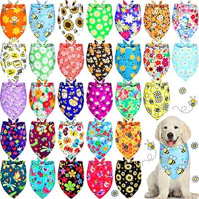 Sweetude 60 Pcs Fall Thanksgiving Plaid Dog Bandanas Bulk