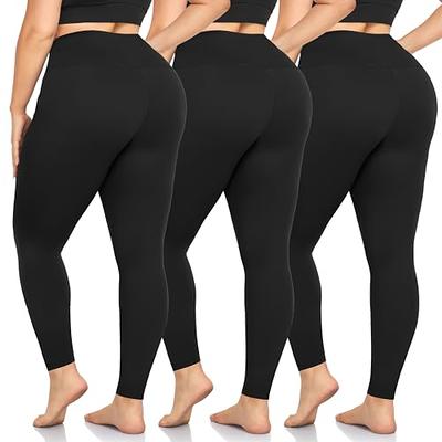 GAYHAY 3 Pack Leggings with Pockets for Women - High Waisted Tummy Control Buttery  Soft Workout Gym Yoga Pants Black/Black/Black Large-X-Large