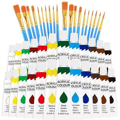 2 Pack Acrylic Paint Set 12 Colors,20 Paint Brushes,24 Paints for  Adults,Kids,Beginner,Professional Artists,Non-Toxic Craft Paint kit for  Paper,Canvas,Rock,Wood,Ceramic,Fabric Vibran - Yahoo Shopping