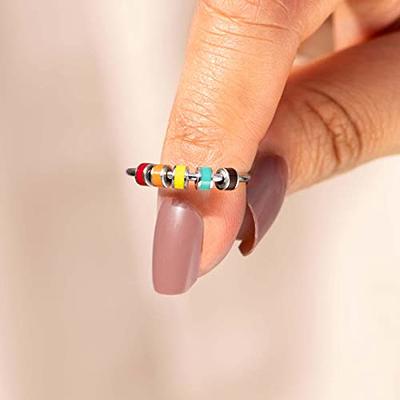 Anxiety Rings | Natural Stone Beads | Three Colors | Anxiety Rings for  Women | Anxiety Ring | Anxiety Ring for Women | Fidget Rings for Anxiety  for