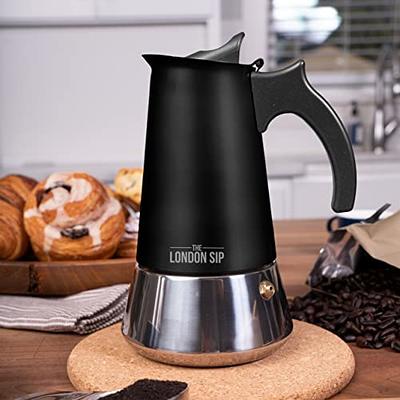 JoyJolt Italian Moka Pot Stovetop Aluminum Espresso Maker - Bed