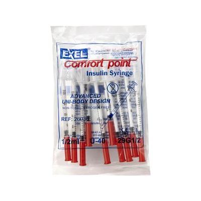 Exel Comfort Point Diabetic Syringes, 29 Gauge