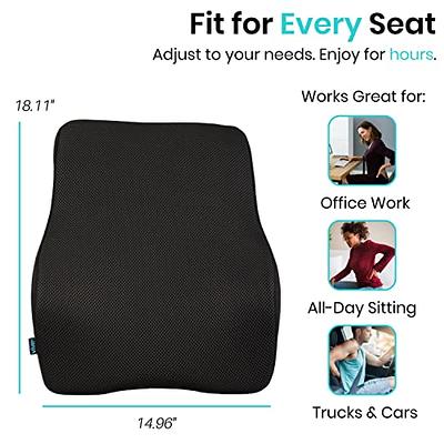 ComfiLife Lumbar Support Back Pillow Office Chair and Car Seat Cushion -  Memory Foam with Adjustable Strap and Breathable 3D Mesh (Black) - Yahoo  Shopping