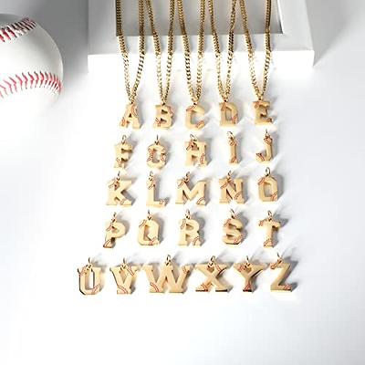 AIAINAGI Baseball Initial A-Z Letter Necklace for Boys Baseball Charm  Pendant Stainless Steel Gold Chain 22inch Personalized Baseball Gift for  Men Women Girls（J - Yahoo Shopping