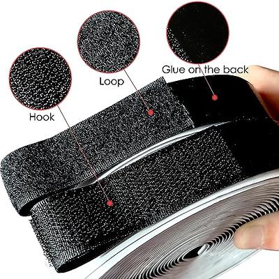 Hook and Loop Strips with Adhesive, Heavy Duty Hook & Loop Straps Tape with  Strong Sticky Back, Industrial Fastener for Cloth, Office, Home