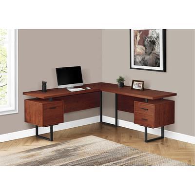 Monarch Specialties L-Shaped Computer Desk Brown