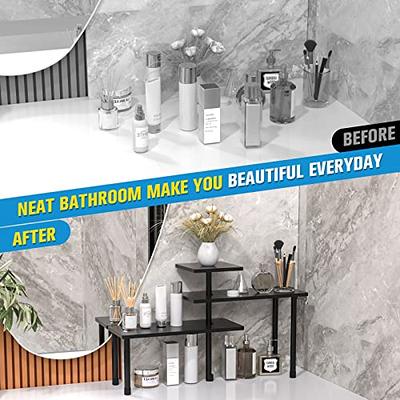 JayRex Bathroom Organizer Countertop Counter 2 Tier Kitchen Corner Counter  Shelf