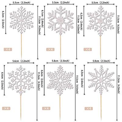 24 edible white christmas snowflakes. Edible snowflake cake toppers  decorations