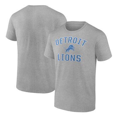 Men's Fanatics Branded Heathered Gray Detroit Lions Team Authentic Custom Pullover Hoodie