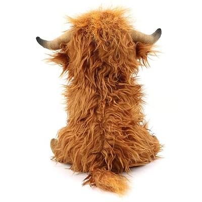 10inch Highland Cow Stuffed Animals Plush Toy,Realistic Scottish Highland  Cow Plush Doll,Highland Bull Animal Plush Cow Toy,Soft Cuddly Highland Cow