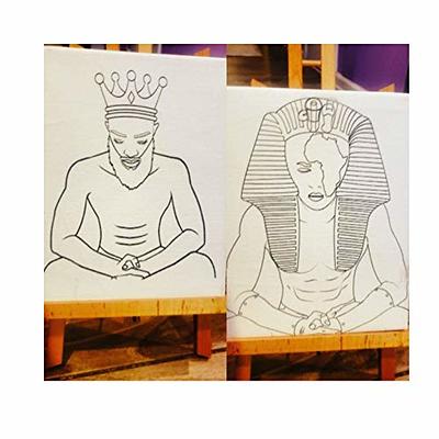 20 Pcs Stretched Pre Drawn Canvas Afro Queen Black Art for