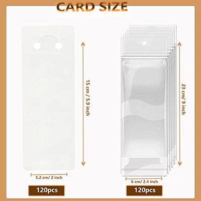 ZYNERY 100 PCS Keychain Display Cards with Self-Sealing Bags, 3 x 4.7 Inch  Keychain Holder, Keychain Packaging Supplies for Displaying Keychains
