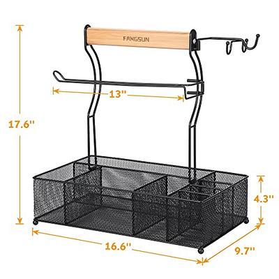 Grill Caddy, Picnic BBQ Organizer for Camping Outdoor Mesh Basket