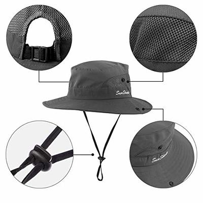 2 Pack Womens Ponytail Sun Hat, UV Protection Bucket Hats Foldable Wide  Brim Summer Boonie Beach Cap Fishing Hiking 