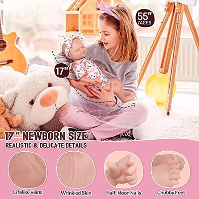 BABESIDE Lifelike Reborn Baby Dolls - 20-Inch Sweet Smile Realistic-Newborn  Baby Dolls Handmade Baby Feeling Real Life Baby Dolls Girl with Feeding