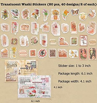 Scrapbooking Aesthetic Stickers, Washi Stickers Set, Diary Planner
