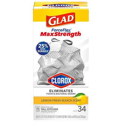 Glad Trash & Food Storage Medium Kitchen Drawstring Trash Bags 8 Gallon  White Trash Bag, Fresh Clean Scent, 80 Count (Package May Vary)